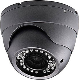 Venkovní dome kamera, TD/N, 800TVL, f=2.8-12mm, DWDR, IR 25m, 12V, šedá